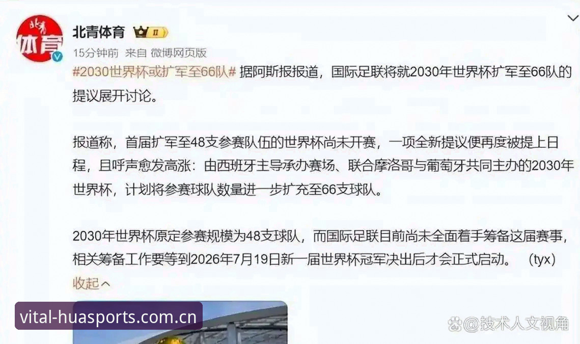 华体育官方入口 世界杯扩军66队方案详解:中国男足迎来历史性机遇?